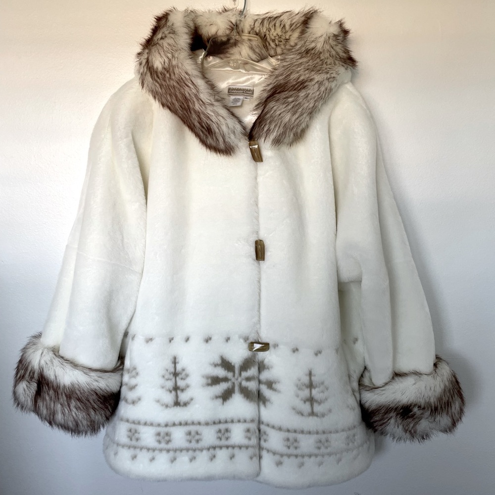 Coldwater Creek winter Coat faux fur